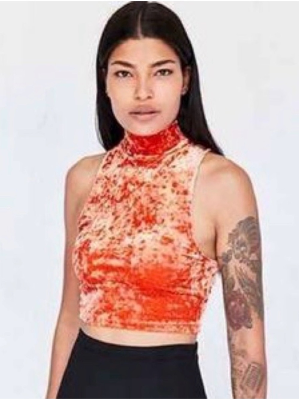 Silence + Noise Velvet Mock Neck Crop Top from Urban Outfitters.